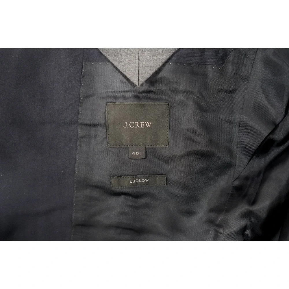 J.Crew Ludlow Mens 40L Suit Jacket Navy Loro Piana Super 120s Wool 2 Button